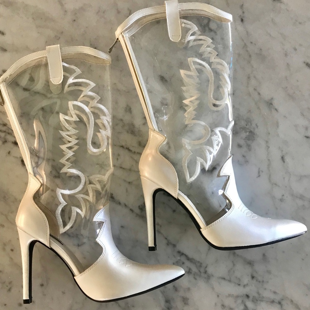 Plastic Clear Cowboy Boots